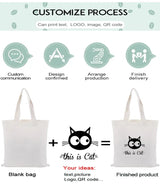 DIY Custom Canvas Bag Printed Logo Shopping Bag Leisure Fashion Women's Single Shoulder Bags Print Own Design Logo