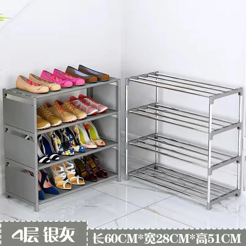 DIY Multilayer Shoes Rack Steel Tube Shoe Cabinet Hallway Entryway Storage Rack Space Saving Stand Holder Living Room Furniture