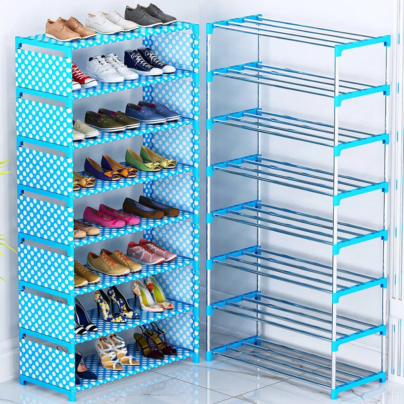 DIY Multilayer Shoes Rack Steel Tube Shoe Cabinet Hallway Entryway Storage Rack Space Saving Stand Holder Living Room Furniture