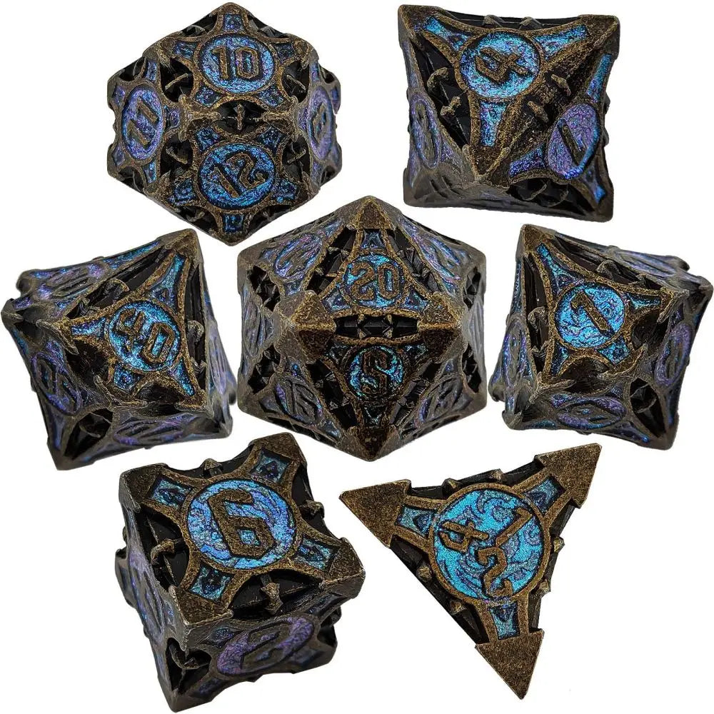 DND Dice Board Game Metal Polyhedral Dice for Dungeon and Dragons RPG Dice Set for D&D Role Playing Game D20 D12 D10 D8 D6 D4