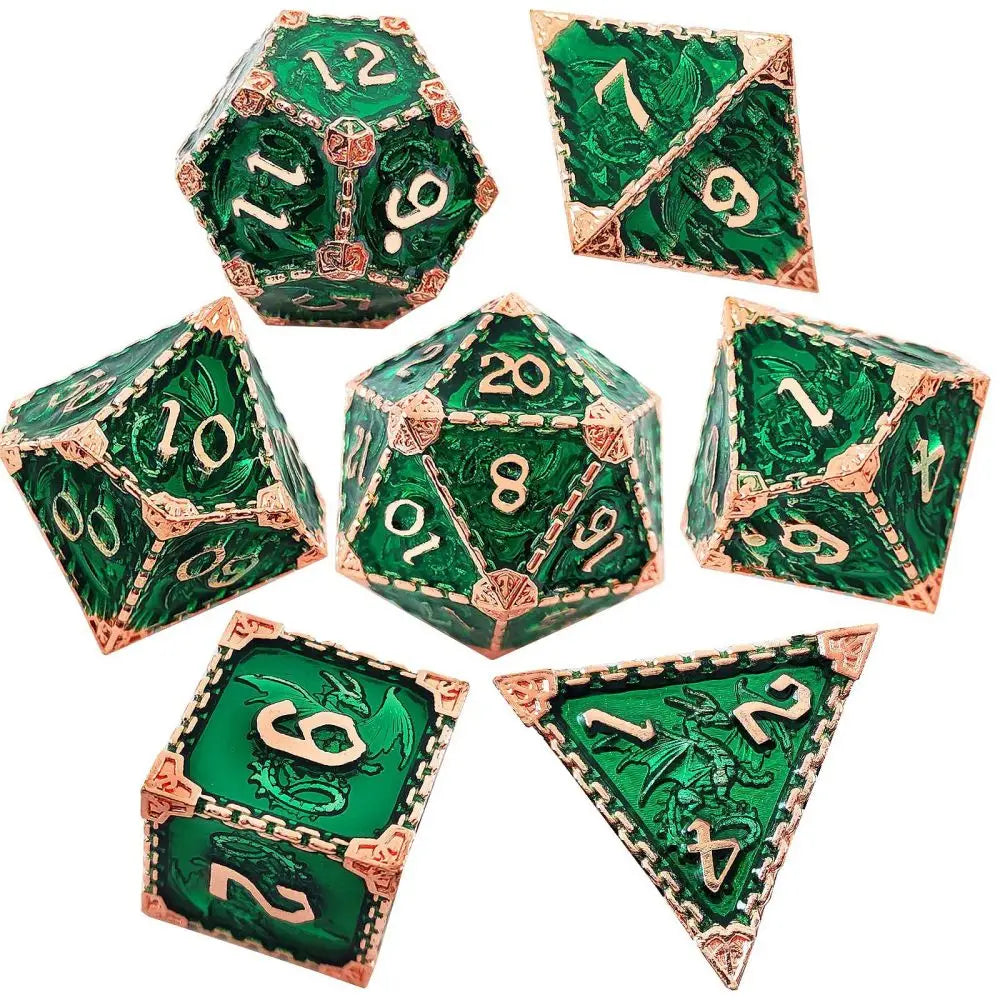 DND Dice Board Game Metal Polyhedral Dice for Dungeon and Dragons RPG Dice Set for D&D Role Playing Game D20 D12 D10 D8 D6 D4