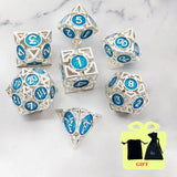 DND Dice Board Game Metal Polyhedral Dice for Dungeon and Dragons RPG Dice Set for D&D Role Playing Game D20 D12 D10 D8 D6 D4