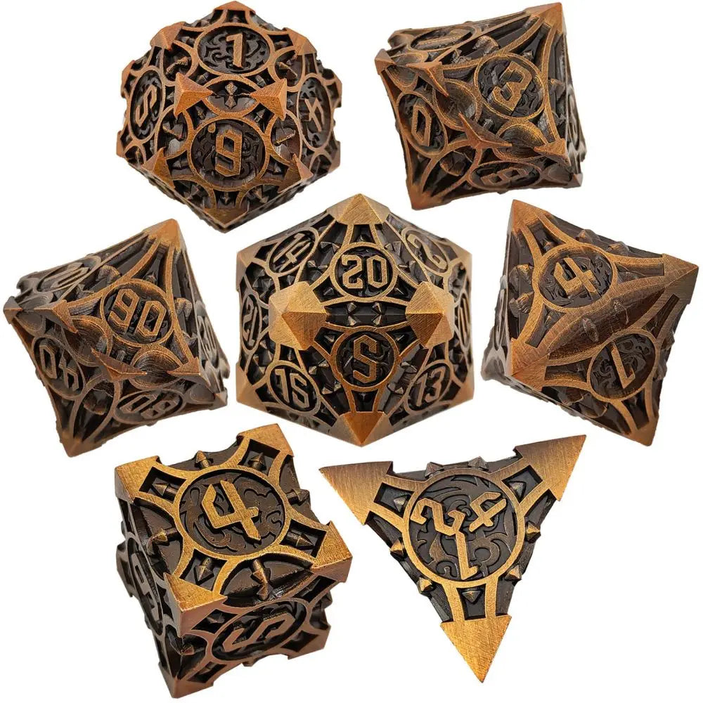 DND Dice Board Game Metal Polyhedral Dice for Dungeon and Dragons RPG Dice Set for D&D Role Playing Game D20 D12 D10 D8 D6 D4