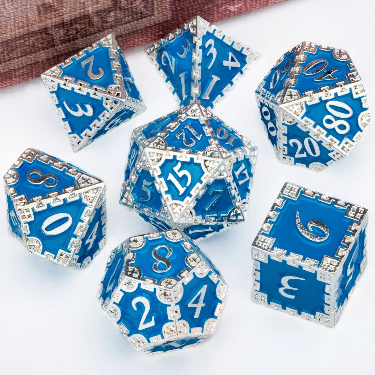 DND Dice Set Dungeon and Dragon Metal  D and D Dice Set Polyhedral Dice RPG Role Playing Games 7PCS D&D Dice D20 D12 D10 D8 D6