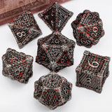 DND Metal Dice Set Dragon Scale D&D Dice Dungeon and Dragon Role Playing Games Black Green Polyhedral Dice RPG D and D Dice