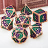 DND Metal Dice Set Dragon Scale D&D Dice Dungeon and Dragon Role Playing Games Black Green Polyhedral Dice RPG D and D Dice