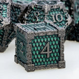 DND Metal Dice Set Dragon Scale D&D Dice Dungeon and Dragon Role Playing Games Black Green Polyhedral Dice RPG D and D Dice