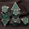 DND Metal Dice Set Green Blue Purple Dungeon and Dragon scale Dice D&D Polyhedral RPG D and D Role Playing Games Dice