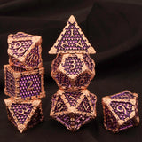 DND Metal Dice Set Green Blue Purple Dungeon and Dragon scale Dice D&D Polyhedral RPG D and D Role Playing Games Dice