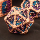 DND Metal Dice Set Green Blue Purple Dungeon and Dragon scale Dice D&D Polyhedral RPG D and D Role Playing Games Dice