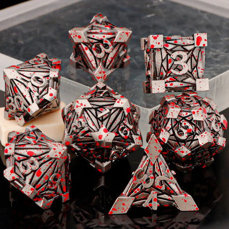 DND Metal Polyhedral Dice Set SetDungeon and Dragon Suitable for Smooth Rolling in RPG and Table Game