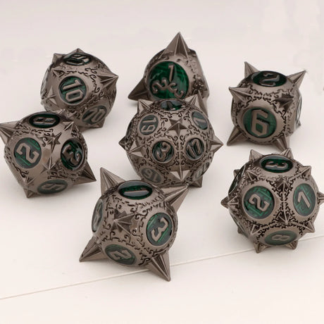 DND Metal Polyhedral Dice Set SetDungeon and Dragon Suitable for Smooth Rolling in RPG and Table Game