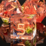 DND Sharp Edge Dice Set, 7 Piece Resin Dice Set, Polyhedral Dice Set Dungeons and Dragons Dice, Flower D&D Dice Set