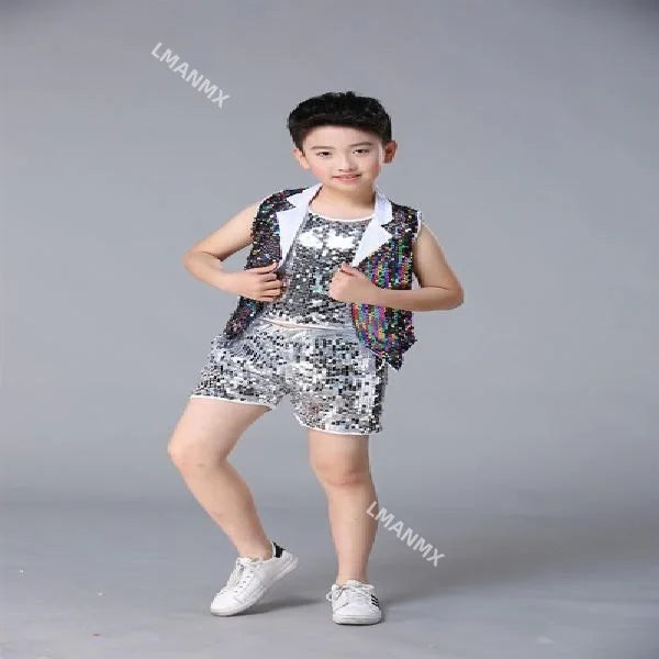 Dance Wear Girls Jazz Dance Street Dance Performance Costumes Children's Modern model Catwalk Sequin Costumes Skirts