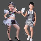 Dance Wear Girls Jazz Dance Street Dance Performance Costumes Children's Modern model Catwalk Sequin Costumes Skirts