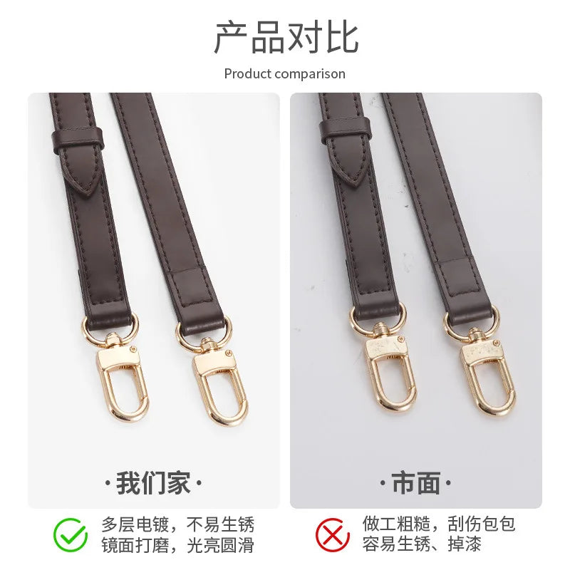 Dark Brown Replacement Leather Bag Straps for LV Speedy 20 25 30 Shoulder Straps Ajustable Crossbody Long Bags Belt Accessories