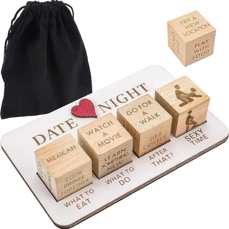 Date Night Dice After Dark Edition Date Night Wooden Dice Game For Couples Wood Reusable Couple Anniversary Date Dice