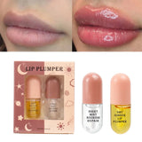 Day Night Volume Lip Plumper Oil Clear Lasting Nourishing Repairing Reduce Lip Fine Line Care Lip Oil Cosmetic 10g