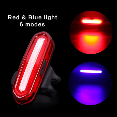 Deemount Rechargeable COB LED USB Mountain Bike Tail Light Taillight MTB Safety Warning Bicycle Rear Light Bicycle Lamp