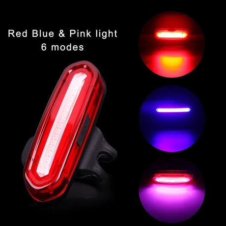 Deemount Rechargeable COB LED USB Mountain Bike Tail Light Taillight MTB Safety Warning Bicycle Rear Light Bicycle Lamp