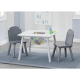 Delta Children Finn Table and Chair Set with Storage, White/Grey kids table and chair set