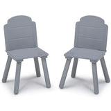 Delta Children Finn Table and Chair Set with Storage, White/Grey kids table and chair set