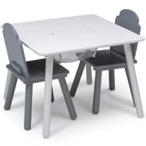 Delta Children Finn Table and Chair Set with Storage, White/Grey kids table and chair set