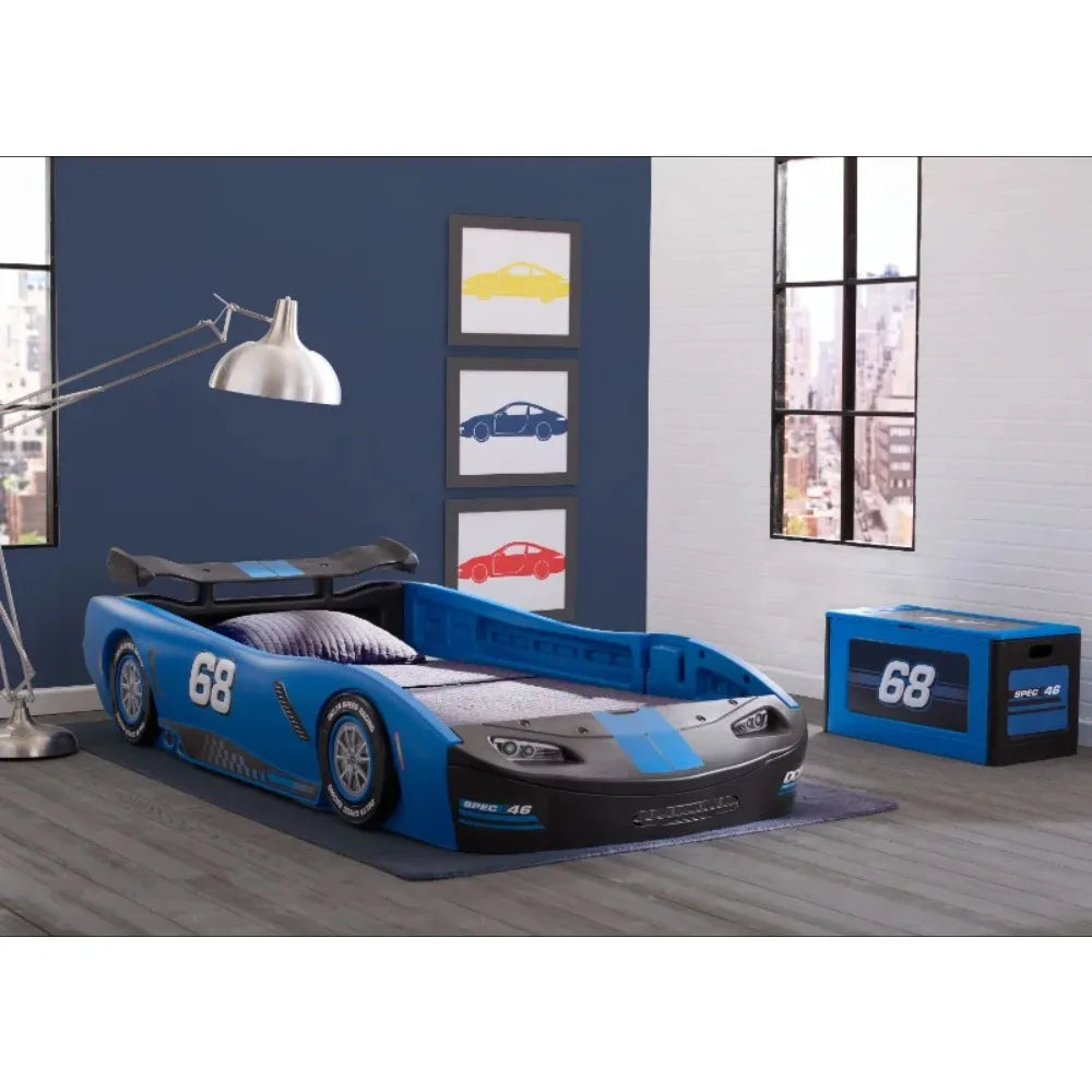 Delta Children Turbo Race Car Twin Bed, Blue toddler bed children's bed  kids bed  kids furniture