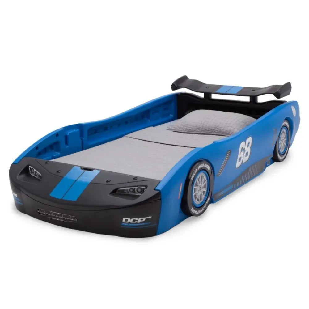 Delta Children Turbo Race Car Twin Bed, Blue toddler bed children's bed  kids bed  kids furniture