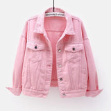 Denim Jacket Women Jeans 2024 Jean Boyfriend Jackets for Women Oversize Coat Veste Femme Purple White Yellow Mujer Red Pink Blue