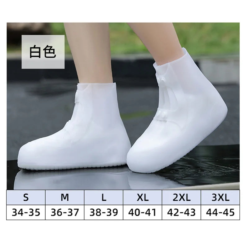 Designer Two Tone Shoe Covers Waterproof Overshoes Washable Anti Skid Shoe Covers With Button White Durable Shoe Covers Galoshes