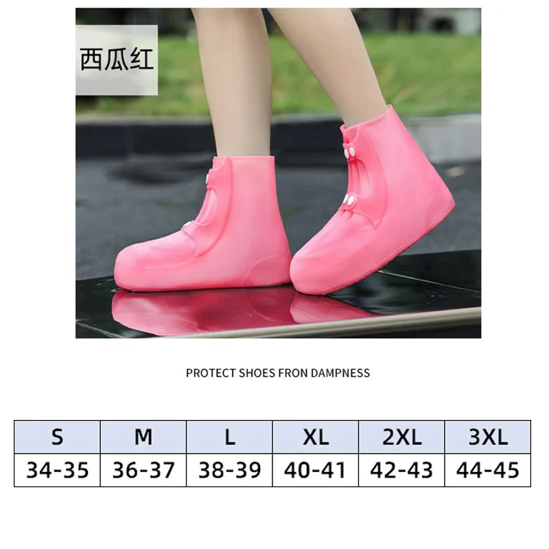 Designer Two Tone Shoe Covers Waterproof Overshoes Washable Anti Skid Shoe Covers With Button White Durable Shoe Covers Galoshes