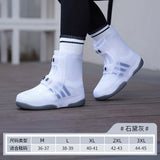 Designer Two Tone Shoe Covers Waterproof Overshoes Washable Anti Skid Shoe Covers With Button White Durable Shoe Covers Galoshes