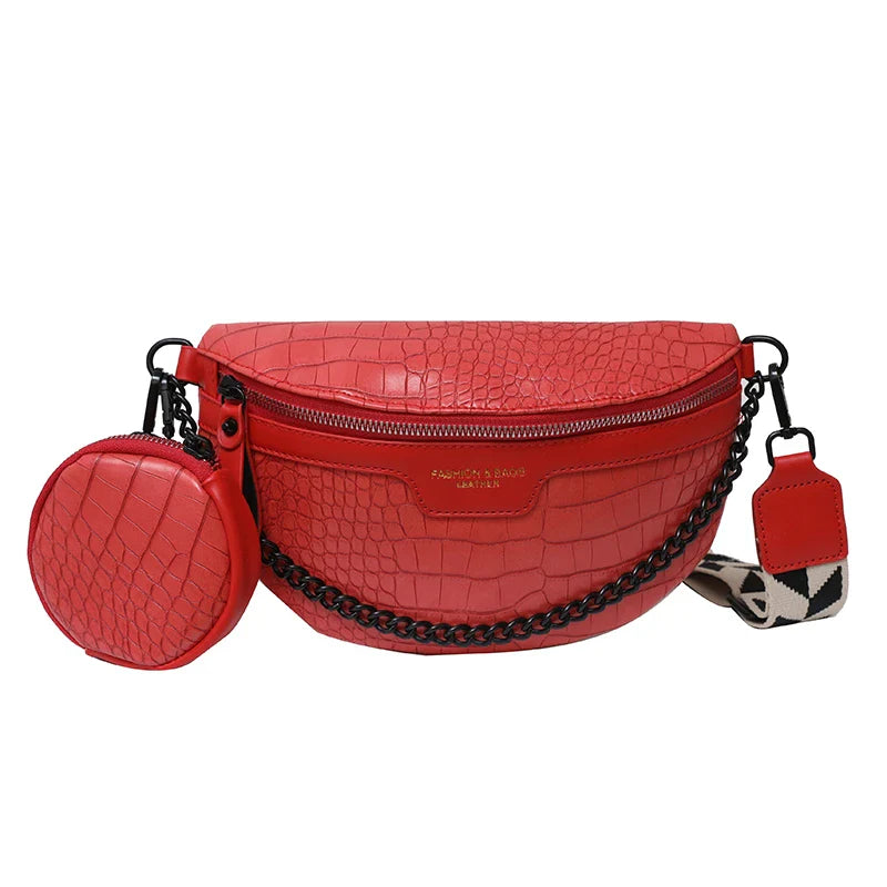 Designer Woman Waist Bag Quality Leather Fanny Pack Coin Purse Fashion Brand Ladies Belt Bag Luxury Shoulder Crossbody Chest Bag