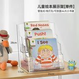 Desktop Bookshelf Kids Picture Book Storage Accessories Small Magazine Rack Acrylic Transparent Tree Estante Home Furniture WKBS