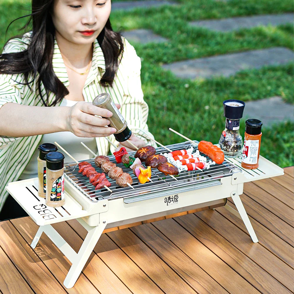 Detachable Camping Grill Portable Mini Stove Folding Barbecue Cookstove Durable Foldable BBQ Grill Rack Outdoor Cookware