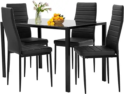 Dining Table Set, Traditional 2/4/5-Piece Wood & Metal Dining , Suitable for Kitchen, Dining Room, Indoor Patio Furniture