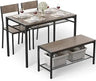 Dining Table Set, Traditional 2/4/5-Piece Wood & Metal Dining , Suitable for Kitchen, Dining Room, Indoor Patio Furniture