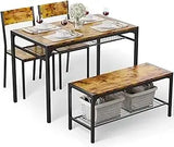 Dining Table Set, Traditional 2/4/5-Piece Wood & Metal Dining , Suitable for Kitchen, Dining Room, Indoor Patio Furniture