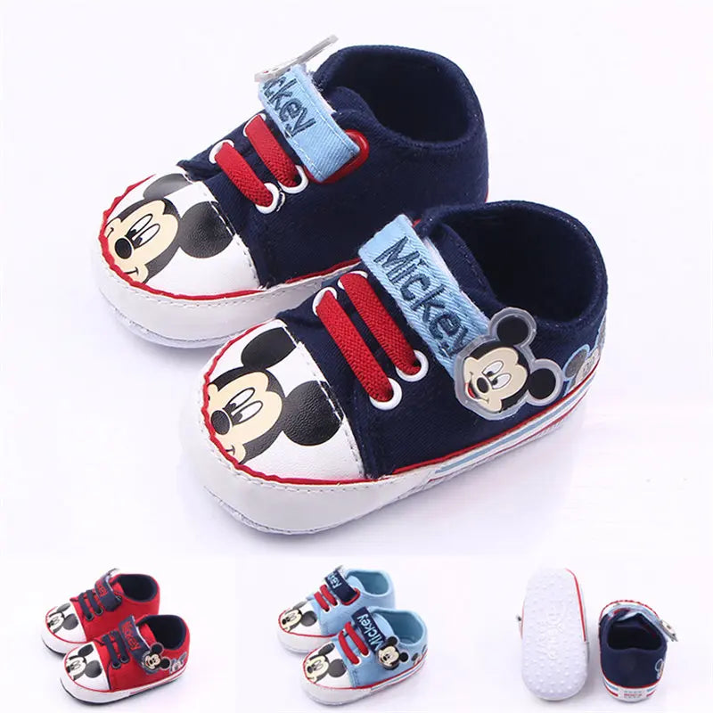 Disney 0-18M Baby Mickey Mouse  First Walkers Girl Newborn Baby Shoes Boy Fashion cartoon Mickey Shoes