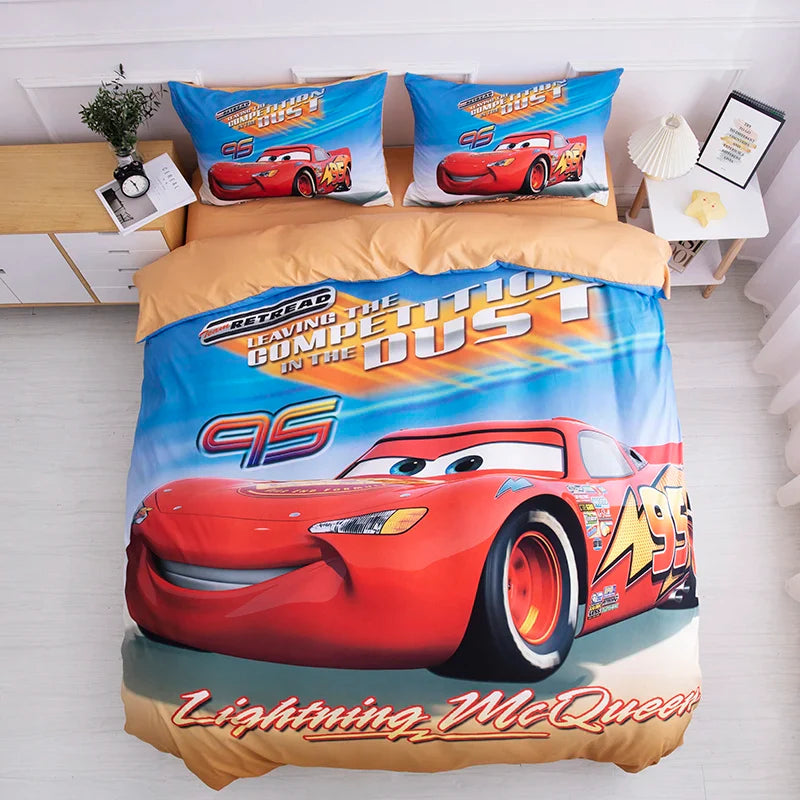 Disney Bedding Set McQueen Car Spiderman Duvet Cover Sets Single Twin Size for Baby Children Girls Bed Birthday Gifts