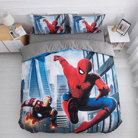 Disney Bedding Set McQueen Car Spiderman Duvet Cover Sets Single Twin Size for Baby Children Girls Bed Birthday Gifts