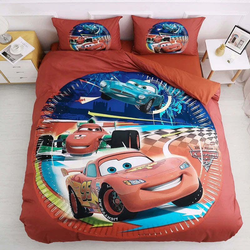 Disney Bedding Set McQueen Car Spiderman Duvet Cover Sets Single Twin Size for Baby Children Girls Bed Birthday Gifts