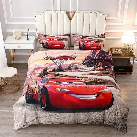 Disney Bedding Set McQueen Car Spiderman Duvet Cover Sets Single Twin Size for Baby Children Girls Bed Birthday Gifts