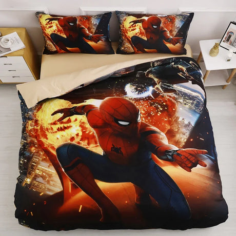 Disney Bedding Set McQueen Car Spiderman Duvet Cover Sets Single Twin Size for Baby Children Girls Bed Birthday Gifts