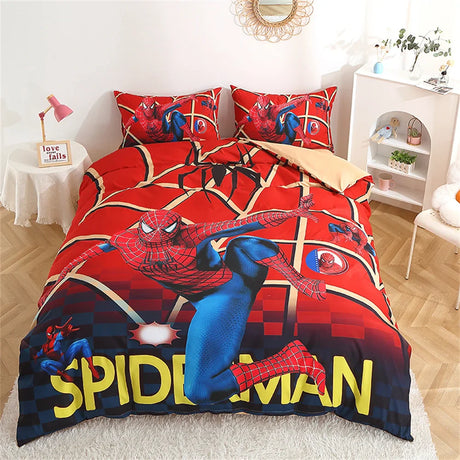 Disney Bedding Set McQueen Car Spiderman Duvet Cover Sets Single Twin Size for Baby Children Girls Bed Birthday Gifts