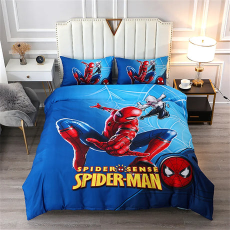 Disney Bedding Set McQueen Car Spiderman Duvet Cover Sets Single Twin Size for Baby Children Girls Bed Birthday Gifts