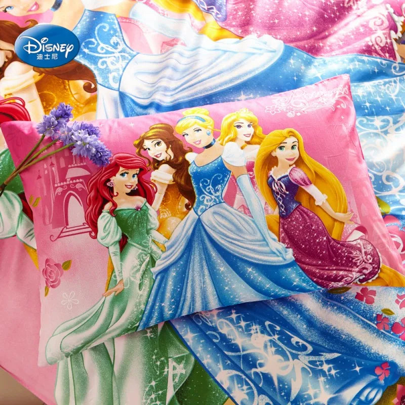 Disney Bedding Set Purple Frozen Elsa Anna Princess Rapunzel Bella Duvet Cover Sets for Baby Children Girls Bed Birthday Gifts