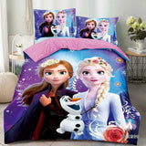 Disney Bedding Set Purple Frozen Elsa Anna Princess Rapunzel Bella Duvet Cover Sets for Baby Children Girls Bed Birthday Gifts