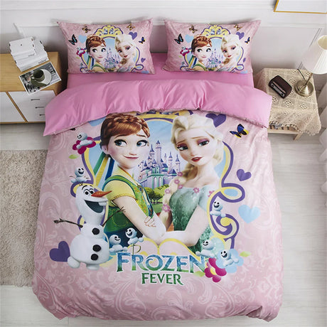 Disney Bedding Set Purple Frozen Elsa Princess Duvet Cover Sets for Baby Children Girls Bed Birthday Gifts Single Twin Full Size